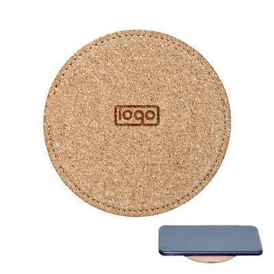 Round Cork Straw Wireless Charger