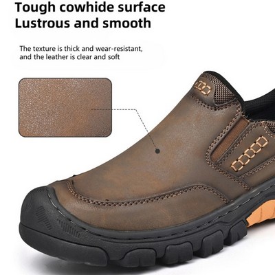 Men's PU Hiking Shoes with Thick Rubber Sole Outdoor Ready