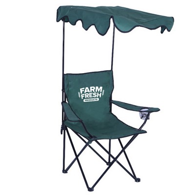 Canopy Camp Chair with Sun Shade & Cup Holder