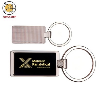 Rectangle metal key chain dark reflective center