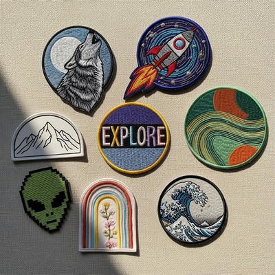 5.5" - 100% Custom Embroidered Patches - Hook & Loop