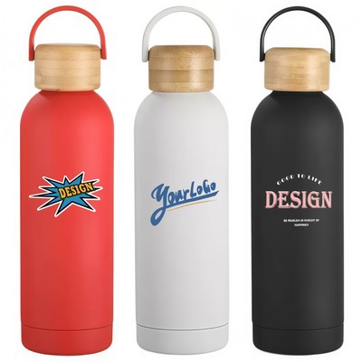 25oz Wooden Lid Small Caliber Insulated Tumbler