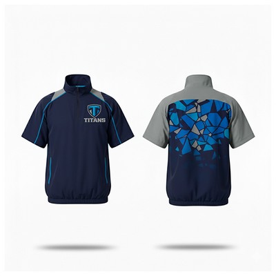 Premium Short Sleeve Quarter Zip Oxford Fabric Baseball