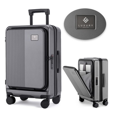 Premium Expandable Carry-On Luggage With Front Pocket