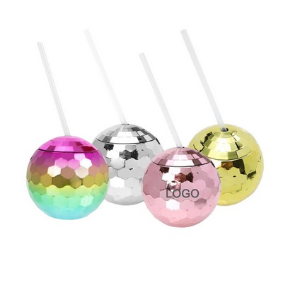 Party Disco Ball Cup w/ Straw