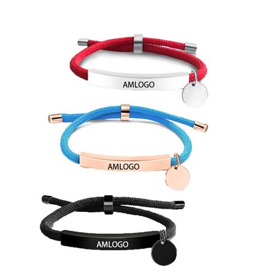 Personalized Rope Bracelet with Engraving