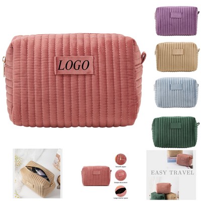 Velvet Cosmetic Bag Travel Makeup Organizer With Shockproof Protection