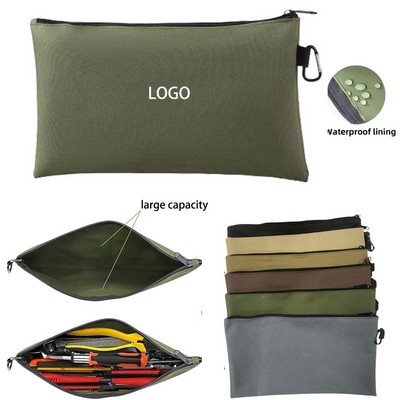 Multipurpose Tool Bag Metal Zipper Pouch With Carabiner