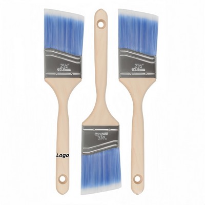 Long Handle Latex Paint Brush with Angled and Flat Edges for Precision Art