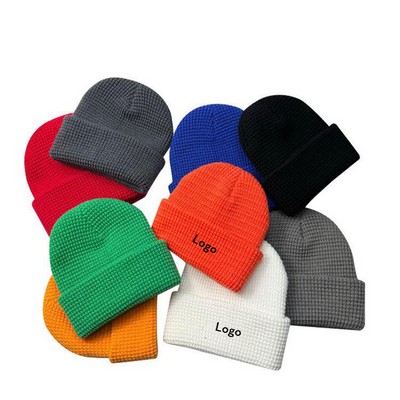 6 3/4" Ages 3 to10 Kids Waffle Knit Thermal Beanie