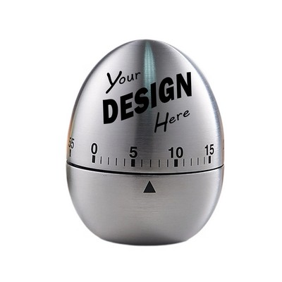 Stainless Steel Egg Shaped Mechanical Kitchen Timer