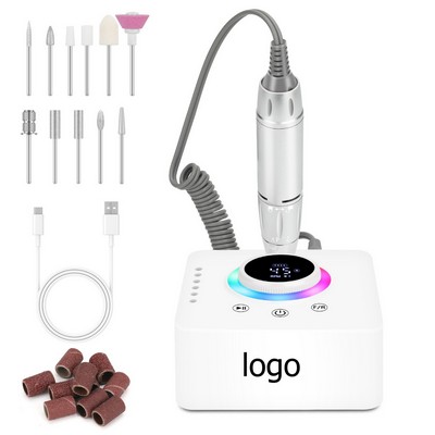 Electric Nail Drill Professional: 45000 RPM Nail File Kit Machine with LCD Display