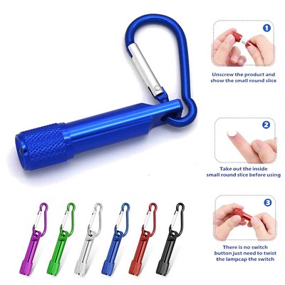 Mini Keychain Flashlights Ultra-Bright LED Metal Carabiner Clip Lights Battery Included