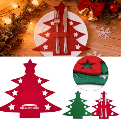 Christmas Tree Tableware Holder Knifes Forks