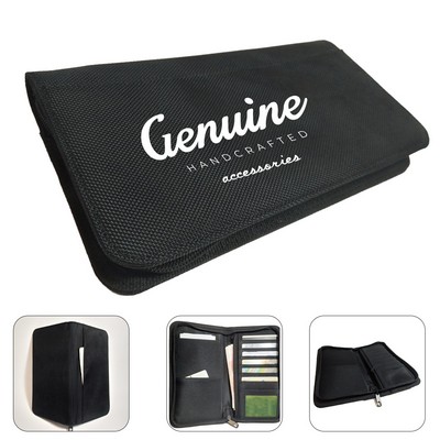 Travel Document Wallet with Zippered Closure