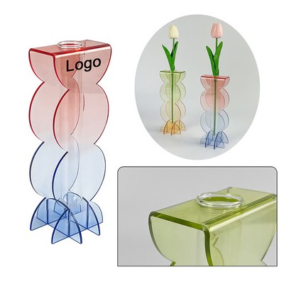 8-Inch Wave Shaped Modern Centerpiece Home Decor Acrylic Vase