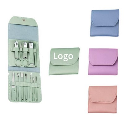 Stainless Steel Manicure Pedicure Kit with Storage Case