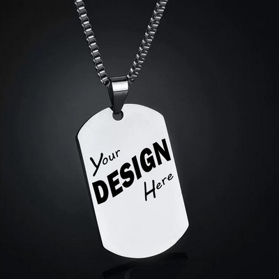 Stainless Steel Dog Tag Necklace (0.98x1.58 Inches)