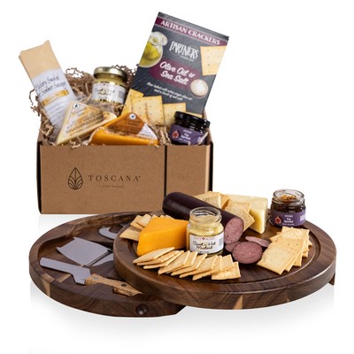 Acacia Circo Cheese Board with Gourmet Gift Pack