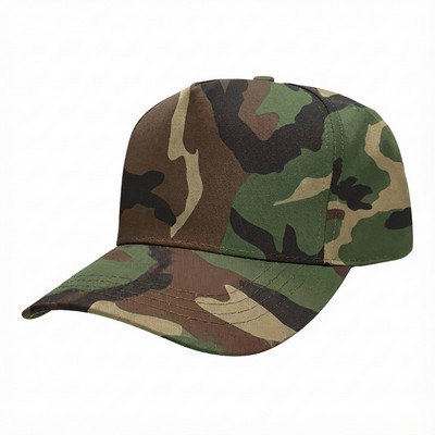 Olive Woodland Hook & Loop 5 Panel Hat