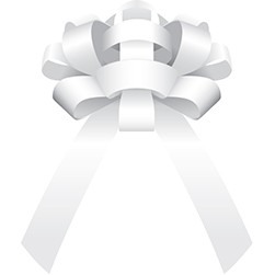 White 30" Shiny Vinyl Car Bow