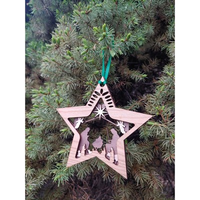 Customizable 3D Hardwood Ornaments 3 Layers