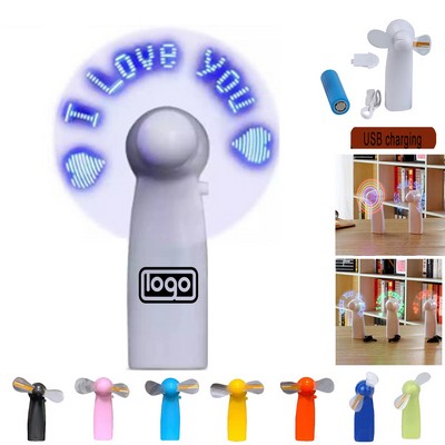 Glow Light-Up Message Rechargeable Fan