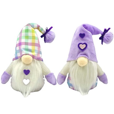 Lavender Purple Mother's Day Gnome Floral Faceless Rudolf Plush Romantic Birthday Valentine's Gift