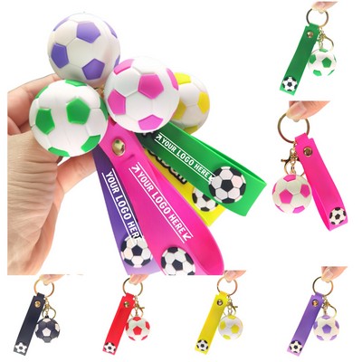 3.97 x 0.97" 2026 World Cup Themed Soccer Ball Keychain Soft PVC Custom Logo