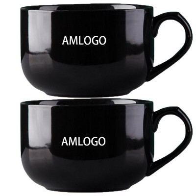 Curved Handle Stoneware Mug