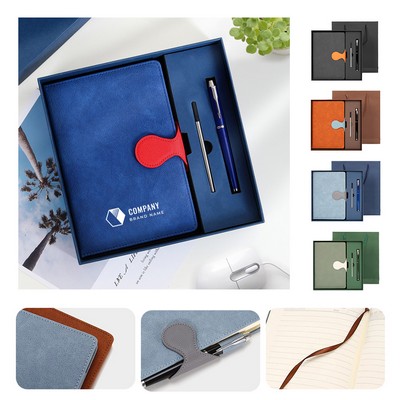 A5 PU Leather Business Notebook & Pen Gift Set