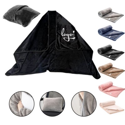 3" 1 Flannel Pillow Blanket