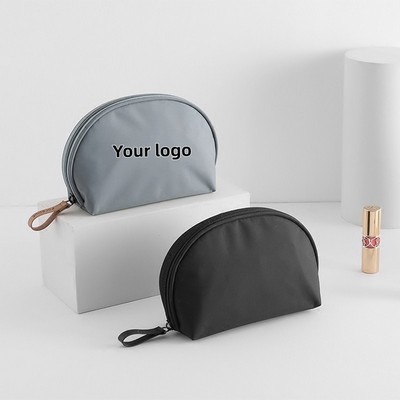 Water-Resistant Nylon Cosmetic Pouch with Zipper Pull