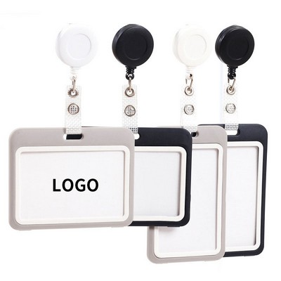 Minimalist Double-sided ID Badge Holder With Retractable Reel Lanyard