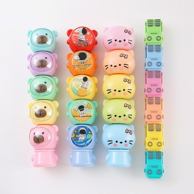 Cartoon Mini Highlighters Stackable Building Block Marker Pens DIY Detachable Coloring Markers