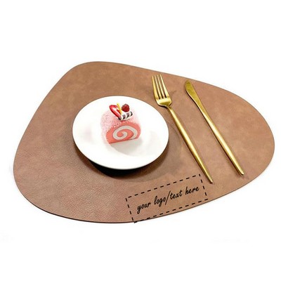 Pu Leather Round Placemat Heat Resistant Washable