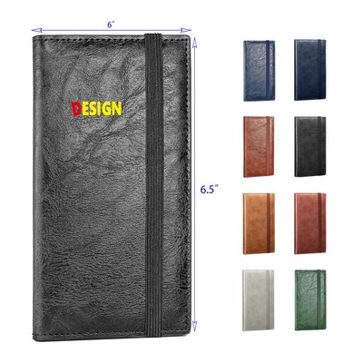 Checkbook with Pen Built-in Clear Plastic Divider