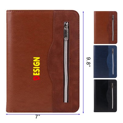 A5 Zipped Faux Leather Conference Folder