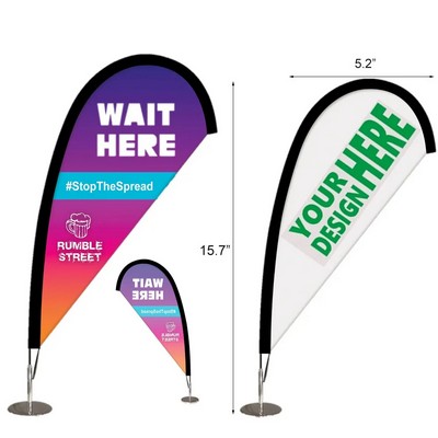Custom Mini Tabletop Teardrop Feather Flag Display Kit