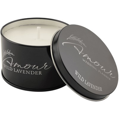 5.3 oz. Wild Lavender Candle in a Black Metal Tin