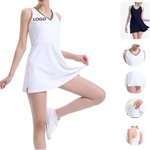 V-Neck Golf Tennis Dress with Pockets and Shorts