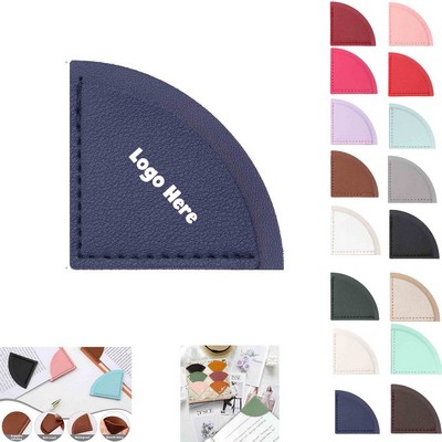 MOQ50 PU Leather Fan Shape Bookmark Page Corner