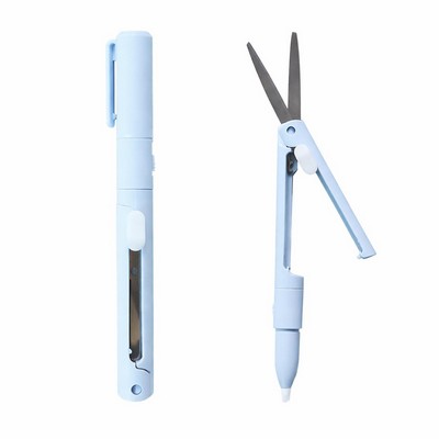 Pen Style Folding Scissors with Ceramic Paper Cutter