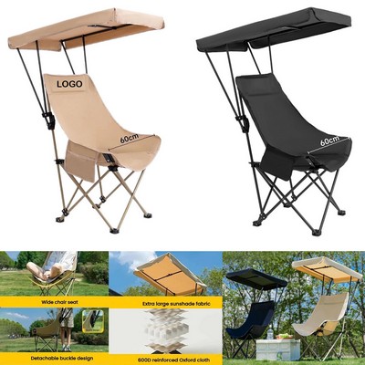 Portable Camping Beach Chair w/Shade Canopy