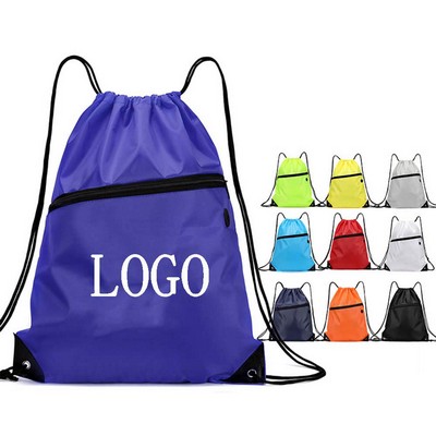Versatile Zippered Drawstring Backpack