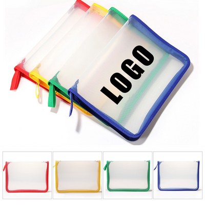A4 Large Plastic Zip File Folder