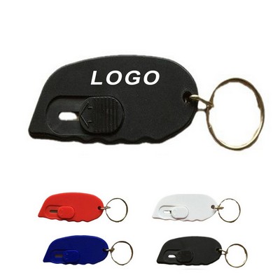 2 7/10" X 1 1/5" Mini Retractable Keychain Knife