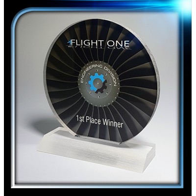 Frosted Series Acrylic Round Award w/Base (5" Dia x 3/8")