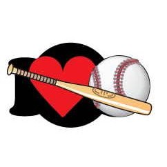 I Love Baseball w/ Bat Mighty Mini Magnet