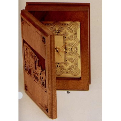 7"x10" Walnut Large Book Clock (17h)